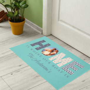 Paillasson Accueil C'Est Là Que Notre Bateau Est Porte Mat