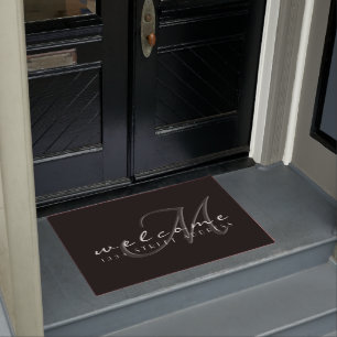 Paillasson Accueil décoratif de monogramme et d'adresse