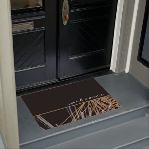 Paillasson Accueil décoratif moderne Noir & Or