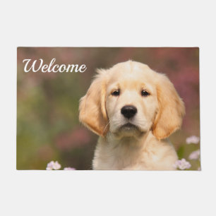 Paillasson Accueil mignon de photo de visage de chiot de