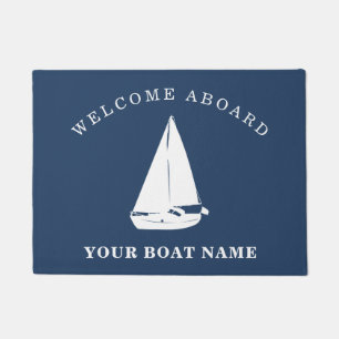 Paillasson Accueil nautique à bord Nom de bateau personnalisé