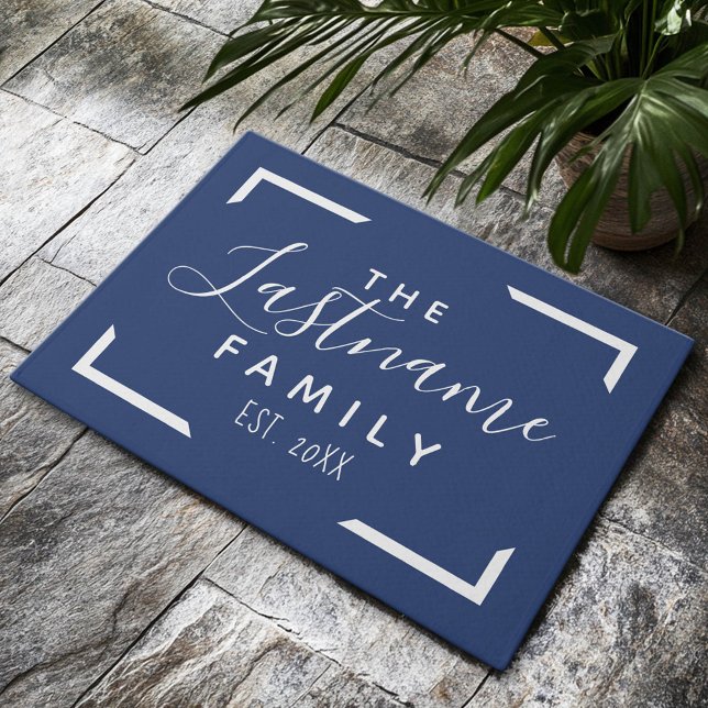 Paillasson Accueil personnalisé - bleu marine CAN CHANGE COUL (Custom Welcome Mat)