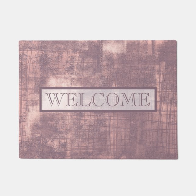 Paillasson Accueil rustique Abstrait de Mallow Pink (Devant)
