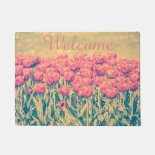 Paillasson Accueil vintage de tulipes