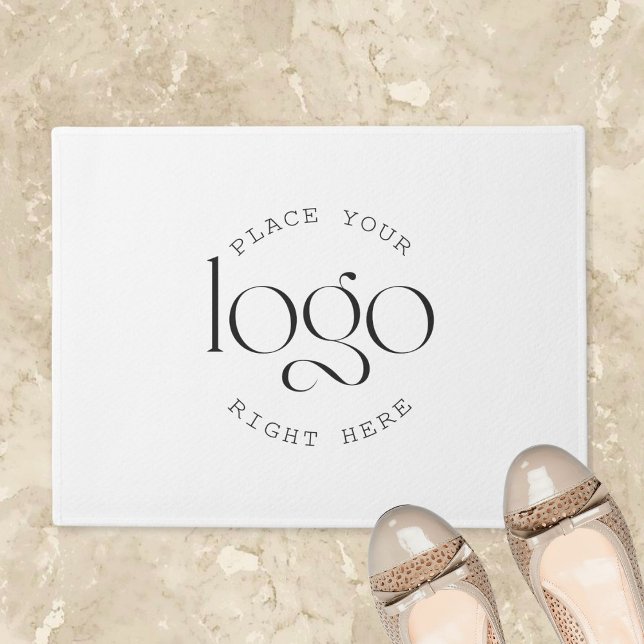Paillasson Add Your Logo Custom Business Promotional White (add your custom business logo doormat)