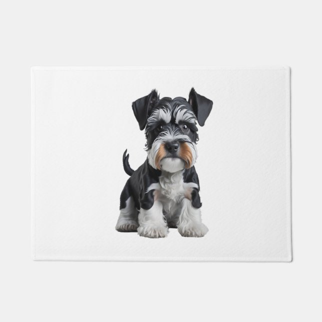 Paillasson Adorable HD miniature Schnauzer Portrait de chiot  (Devant)