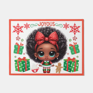 Paillasson Adorable Petite Afro Christmas Elf Girl