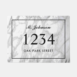 Paillasson Adresse de rue en marbre élégante personnalisée