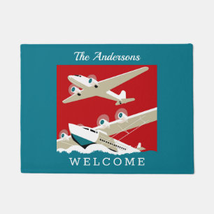 Paillasson Aéroports de New York, affiche touristique vintage