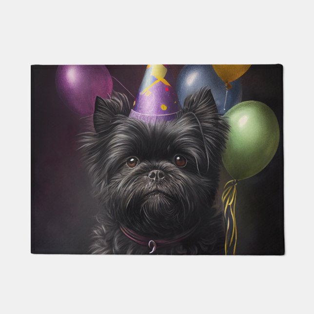 Paillasson Affenpinscher Chien Ballons d'anniversaire (Devant)