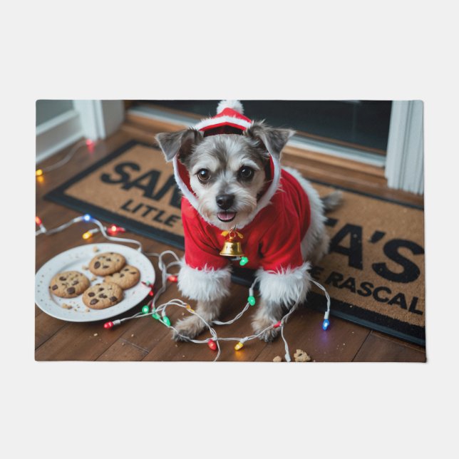 Paillasson Affenpinscher Festive Holiday Christmas (Devant)