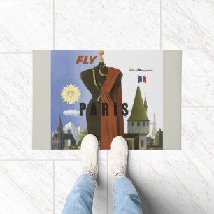 Paillasson Affiche de voyage de mode surréaliste Vintage Fly