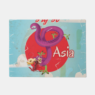 Paillasson Affiche de voyage vintage Dragon Japon