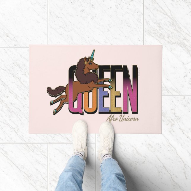 Paillasson Afro Unicorn Queen Design (Intérieur)