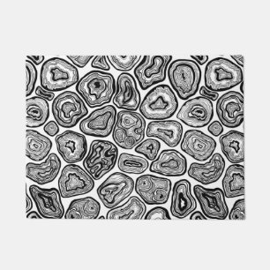 Paillasson Agate les tranches en noir et blanc