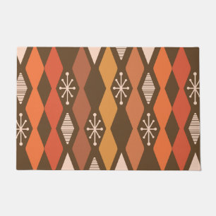 Paillasson Age atomique Géométrique Brown Orange