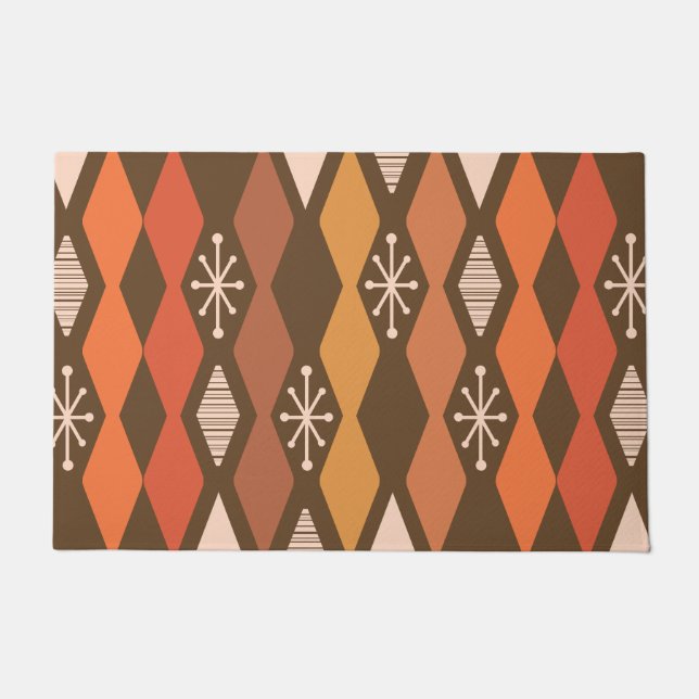 Paillasson Age atomique Géométrique Brown Orange (Devant)