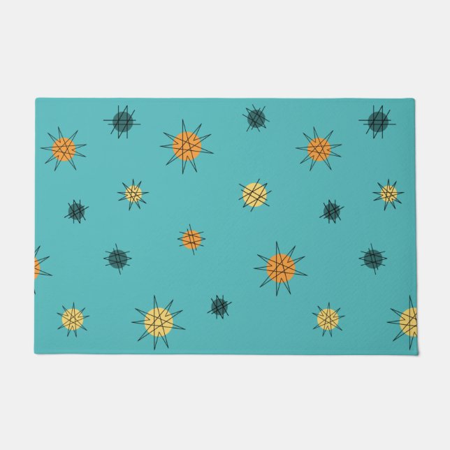 Paillasson Âge atomique Starburst Planètes Turquoise (Devant)