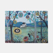 Agréable mat de porte après-midi