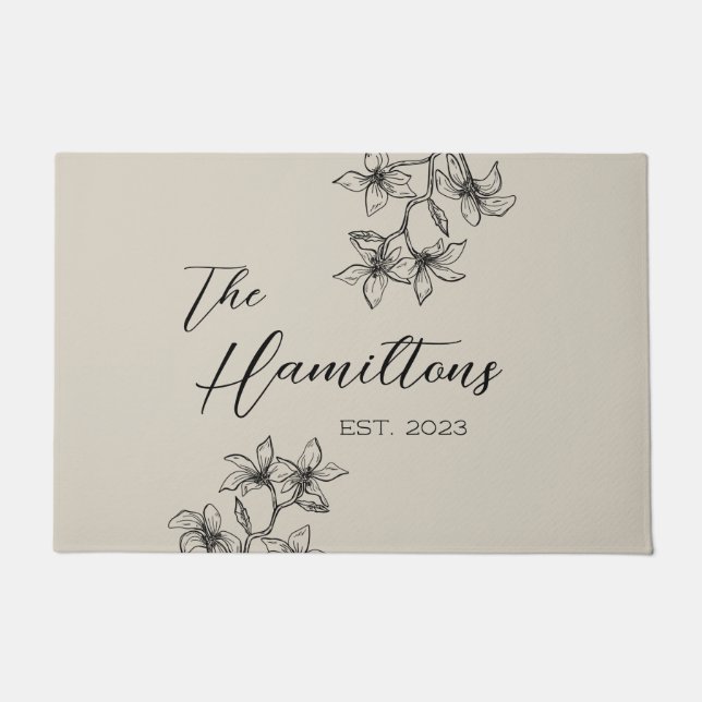 Paillasson Agritourisme Floral Custom Beige (Devant)