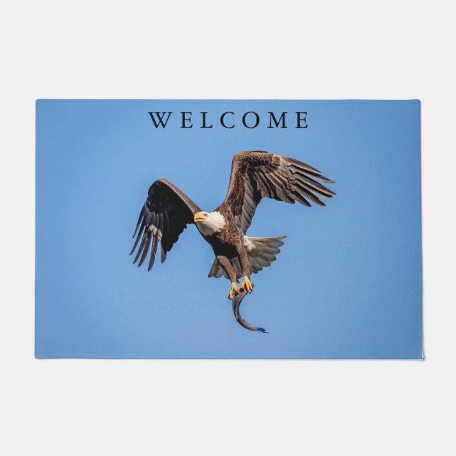 Paillasson Aigle Bald avec un poisson (Devant)