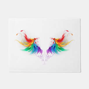 Paillasson Ailes fluffy arc-en-ciel