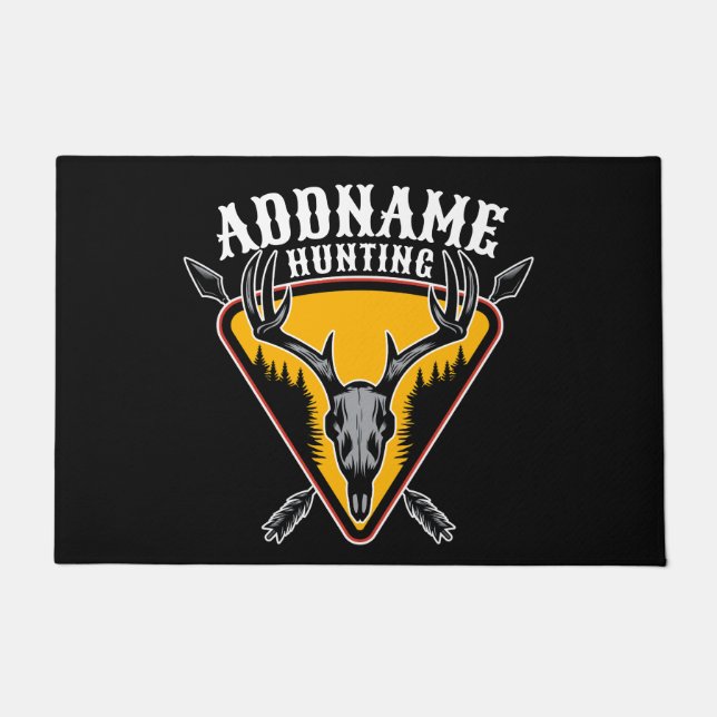 Paillasson AJOUTER NOM Hunter Elk Crâne Gros Antlers Chasse a (Devant)