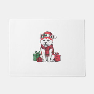 Paillasson Akita Chien vêtements de Noël Santa Hat Chien Noël