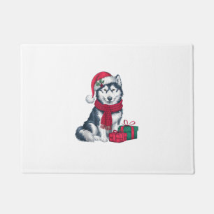 Paillasson Alaskan Husky Chien vêtements de Noël Santa Hat Ch