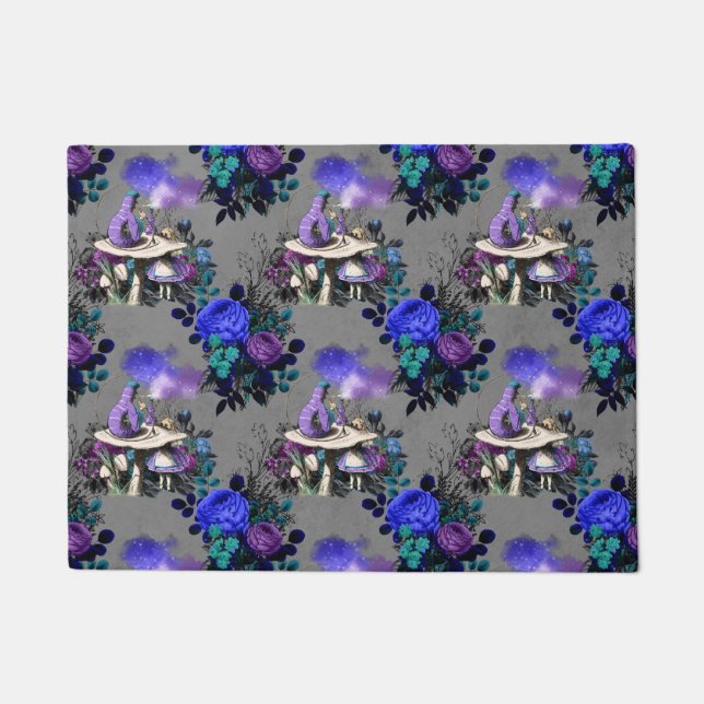 Paillasson Alice au pays des merveilles Fleurs de la chenille (Devant)