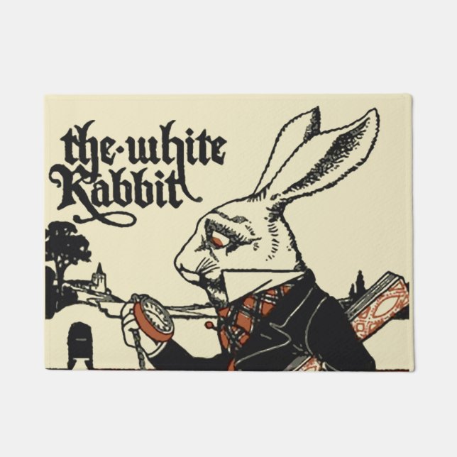 Paillasson Alice Lapin Blanc Classique Wonderland  (Devant)