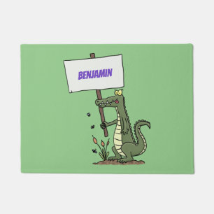 Paillasson Aligator de crocodile drôle avec dessin animé