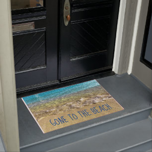 Paillasson Aller à la plage avec de l'eau turquoise et du sab