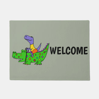 Paillasson Alligator drôle d'équitation de dinosaure de T-rex
