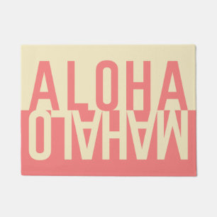 Paillasson Aloha et Mahalo (rose de ketmie)