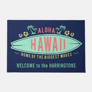 Paillasson Aloha Hawaiian Surfer nom personnalisé porte mat