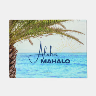PAILLASSON ALOHA MAHALO - TROPICAL HAWAII DOORMAT - PORTE MAT
