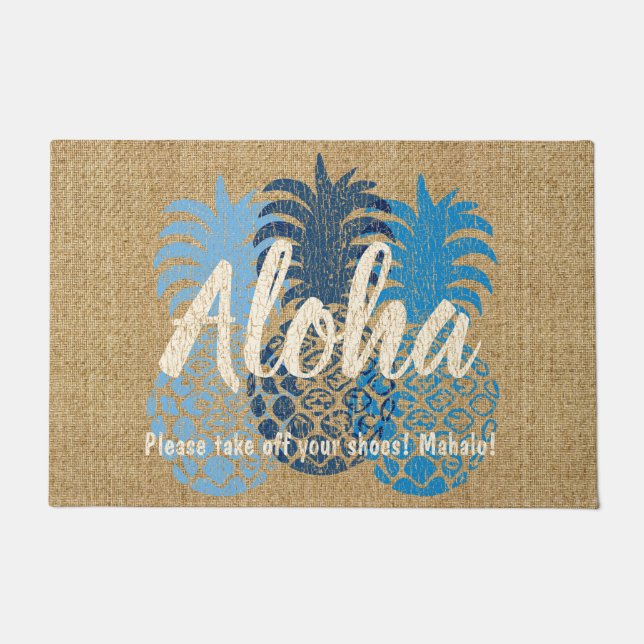 Paillasson Aloha Momona Hawaiian Tropical Pineapple (Devant)