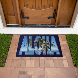 Paillasson ALOHA Tropical Palm Trees Hawaiian Greeting