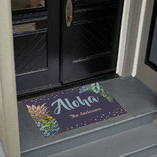 Paillasson Aloha Tropical Pineapple Beach Nom de famille