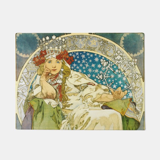 Paillasson Alphonse Mucha Princess Hyacinth Art Nouveau (Devant)