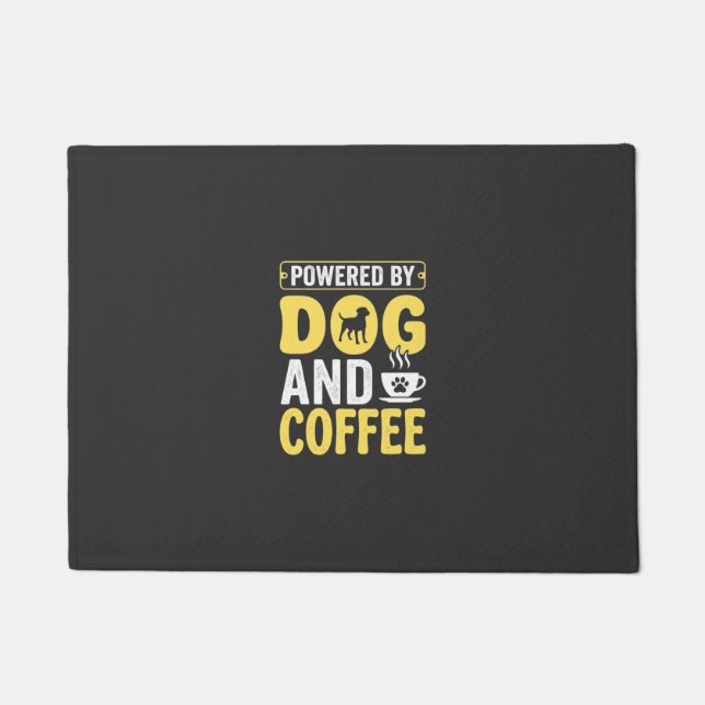 Paillasson Amateur de café chien propulsé par le design (Devant)