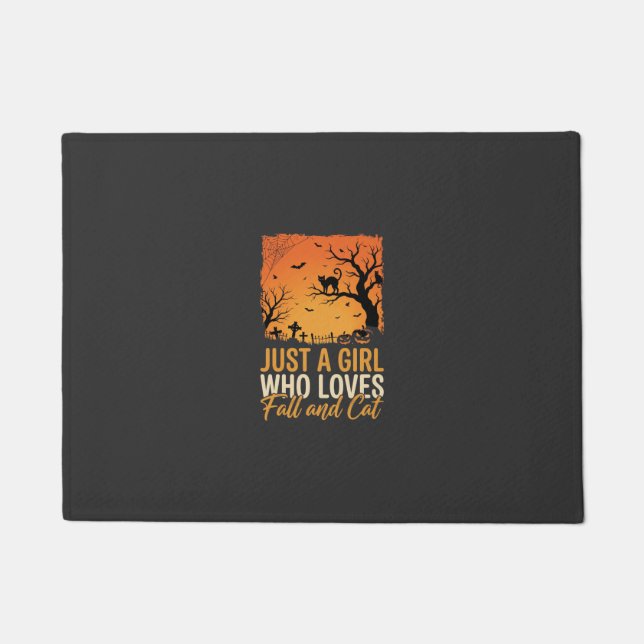 Paillasson Amateur de chat Halloween Graphique de coucher de  (Devant)