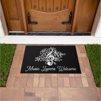 Amateurs de musique Bienvenue Black Floral Treble 