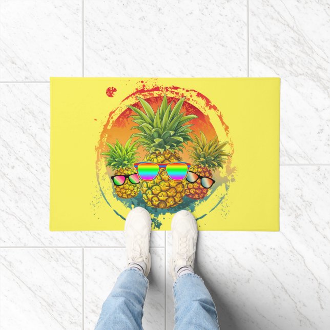 Paillasson Ambiance d'été drôle à l'ananas (Intérieur)