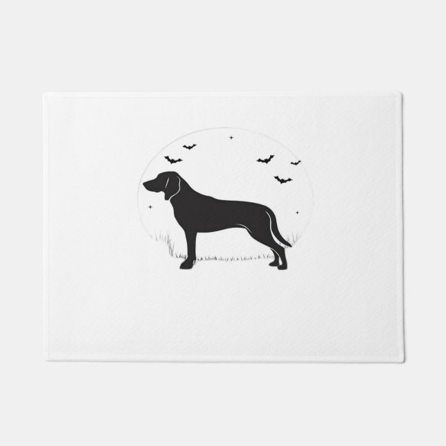 Paillasson American Foxhound Dog - Halloween Moon Silhouette (Devant)