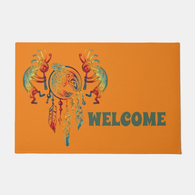 Paillasson Amérindien Kokopelli Whale Dreamcatcher 1 (Devant)