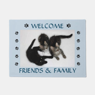 Paillasson Amis et natte de chaton de famille