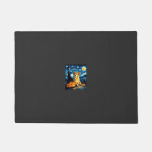 Paillasson Amoureux de chiens Corgi Peinture de la nuit étoil