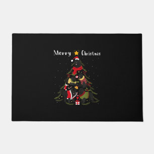 Paillasson Amoureux des chiens de Noël de Terre-Neuve